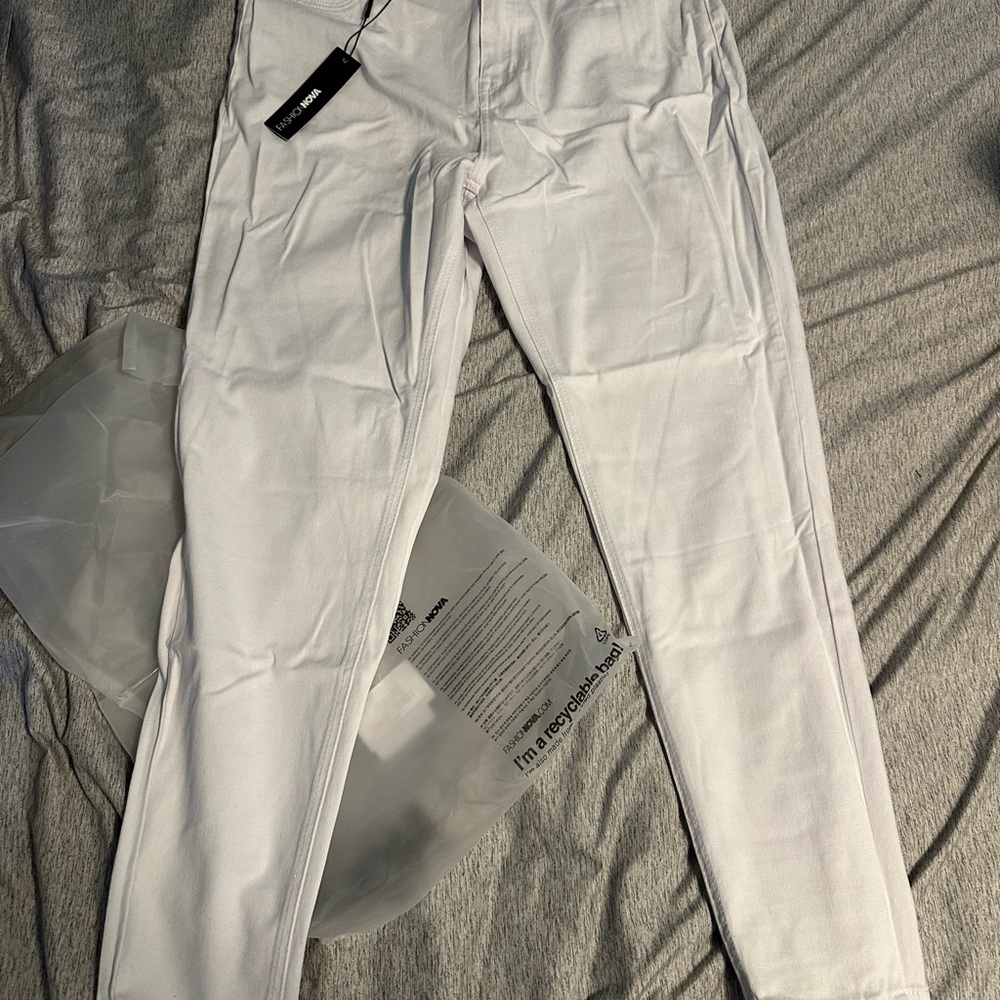 Fashion Nova High Rise White Jeans